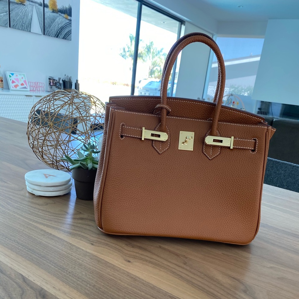 SOLD Padlock Pebbled Tote